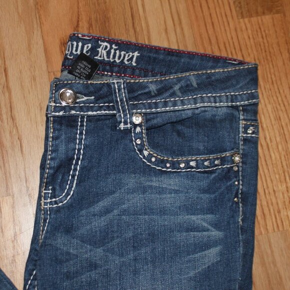 Antique Rivet Designer Jeans - Picture 11 of 14
